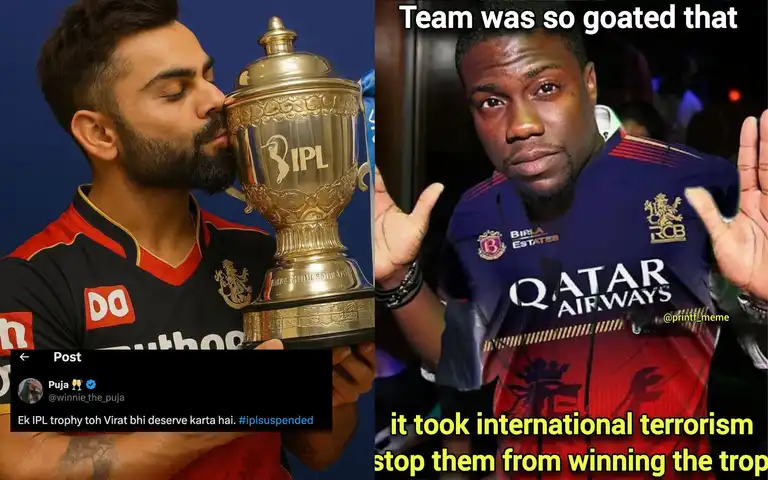 “RCB, It’s Really A Cursed Team" Fans React After BCCI Suspends IPL 2025 Indefinitely